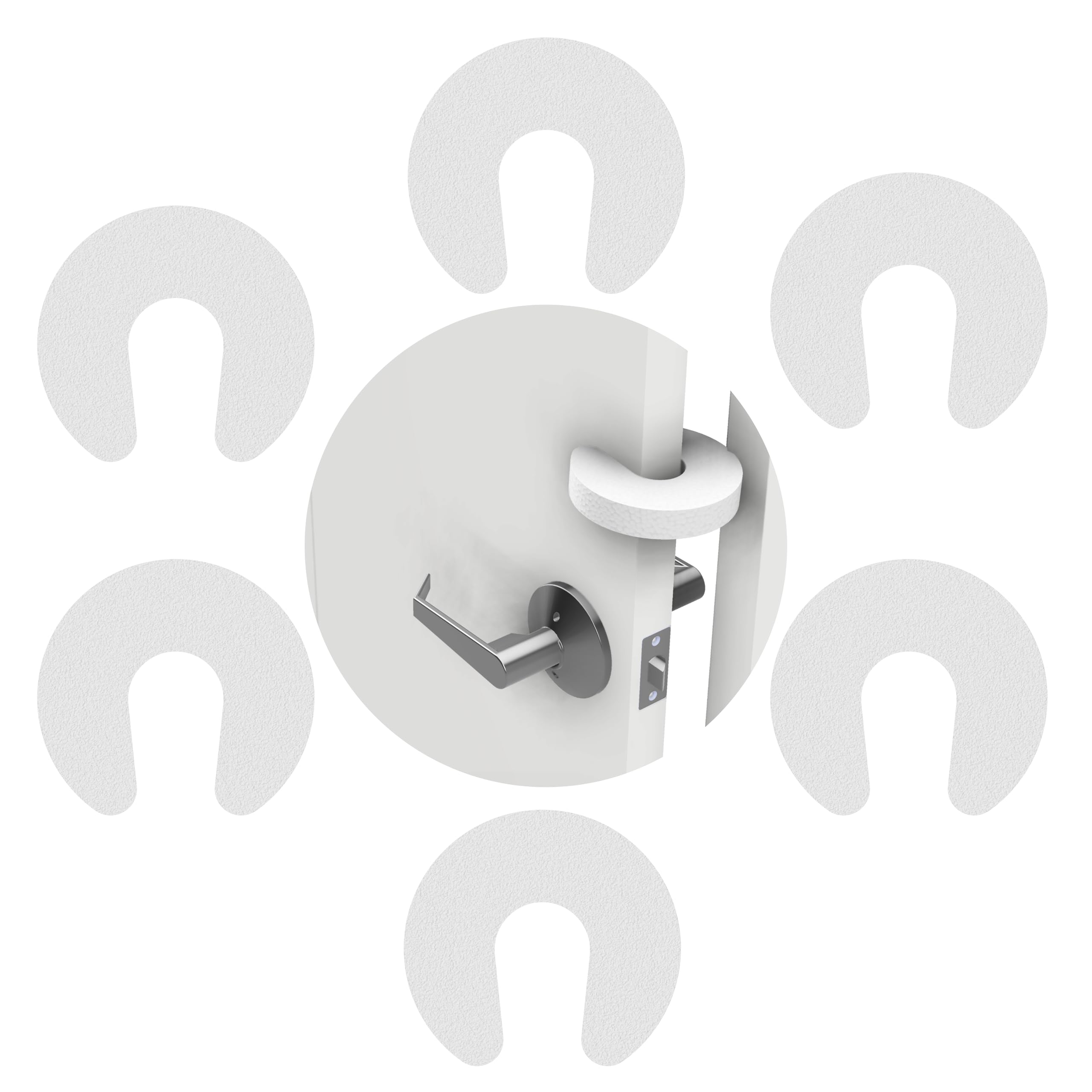 GADGETTO Child Safety Door (6 Pieces), Foam Door Stopper, Anti-pinch Protection for Doors and Windows, Door Protection Children, Finger Clamp Protection, Baby, Home Safety (White)