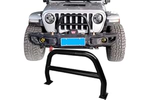 ETL INDUSTRIES Front Steel Brush Guard Fits 2019-2023 for Jeep Gladiator JT & 2018-2023 for Jeep Wrangler JL JLU Rubicon Bumper Steel Bar Grille Brush Guard (high)