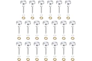 Hicello 20Pcs Decorative Mirror Screws, Stainless Steel Screw Cap/Cover 16mm for Fasteners, Sign/Advertising Hardware, Nails, Construction, Tea Tables, Wardrobes Glass Furniture