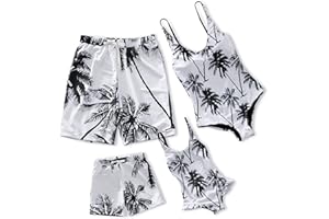 IFFEI Mommy and Me Swimsuits One Piece Monokini Family Matching Bathing Swimwear Beach Wear