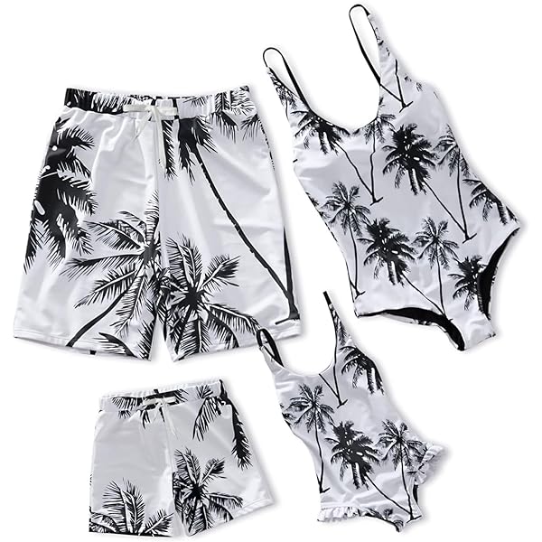 Elightvap Women's Matching Mother & Child Letter Print Swimsuit - Monokini One Piece, Size 6-7 Years, Black - View #6