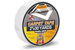 Chyaidach Carpet Tape Double Sided[2" x30yd] Double Sided Rug Tape Cloth for Area Rugs on Tile.Carpet Tape For Hardwood&Laminate Floors,Over Carpet,Concrete,Runners,Mats,Outdoor/Indoor Carpet Adhesive