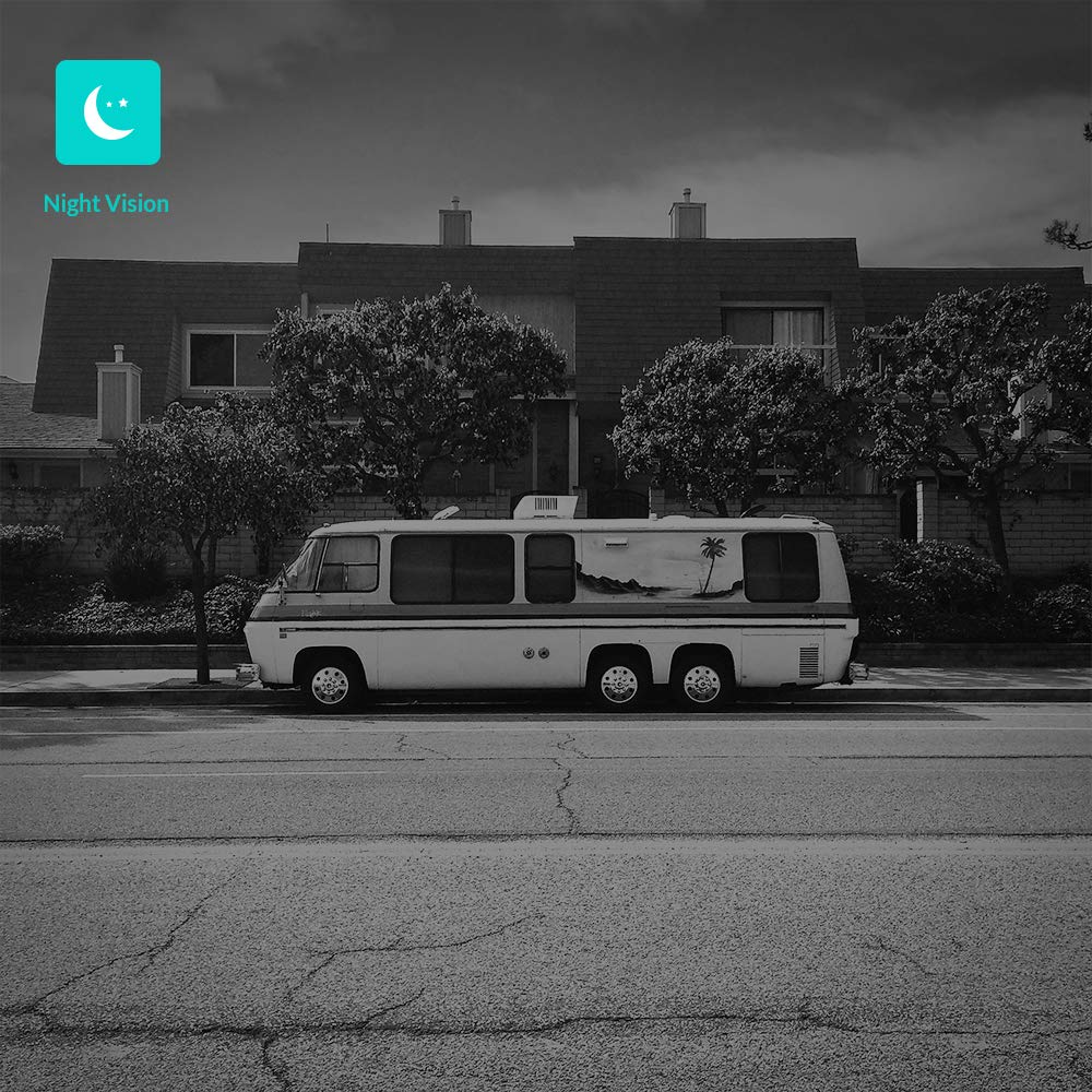 Netvue Telecamera di Sicurezza Esterno 1080P, compatibile con Alexa, impermeabile antipolvere fotocamera statica con visione notturna, telecamera di sorveglianza esterno per connessione LAN & WLAN