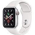 Apple Watch Series 5 (GPS + Cellular, 40MM) - Silver Aluminum Case with White Sport Band (Renewed)