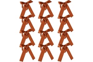 Gandeer 12 Pcs Christmas Napkin Rings Bow Velvet Napkin Holders Buckle for Wine Bottles Xmas Candlestick Holiday Birthday Party Anniversary Dinner Wedding Dining Table Decoration (Camel)