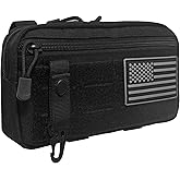 Tactical Molle Admin Pouch Utility Molle EDC Utility Pouch with Map Sleeve Modular Tool Pouch Horizontal Modular Pouches Include US Flag Patch