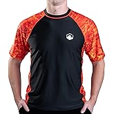 Aqua Design Mens Short Sleeve Rash Guard Shirt: Surf Swim Rashguard Shirts