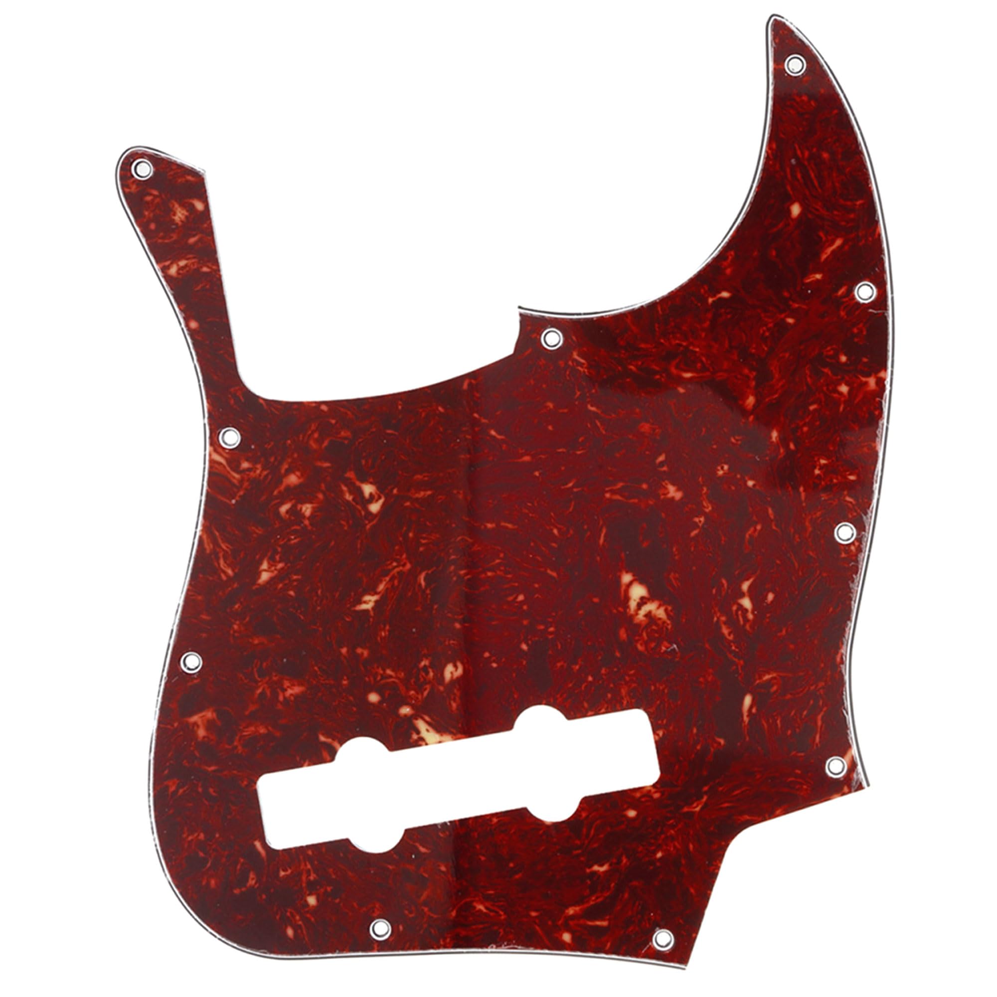 Musiclily Pro 5-String 10-Hole Contemporary J Bass Pickguard for Fender Mexican Jazz Bass, 4Ply Vintage Tortoise