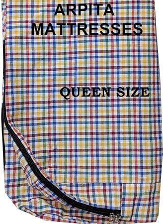Generic Cotton Mattress Cover for Queen Size Bed with Zip(78x60x6-inch, Multicolour)