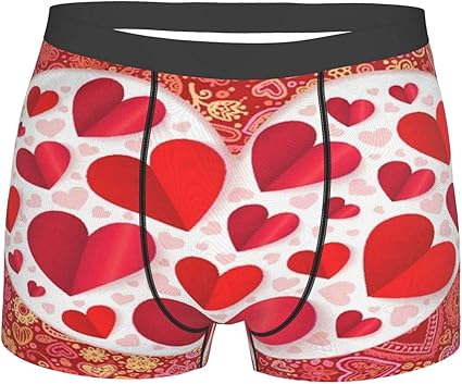 Mens boxer briefs happy valentines love heart brief underwear Mens Boxer Briefs Happy Valentines Love Heart Brief Underwear