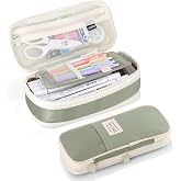 FAMOMI Large Capacity Pencil Case with Zipper, Aesthetic Pencil Pouch, Portable Stationery Organizer Bag for Teen and Adults, Big Pencil Bag for College, Office, Travel