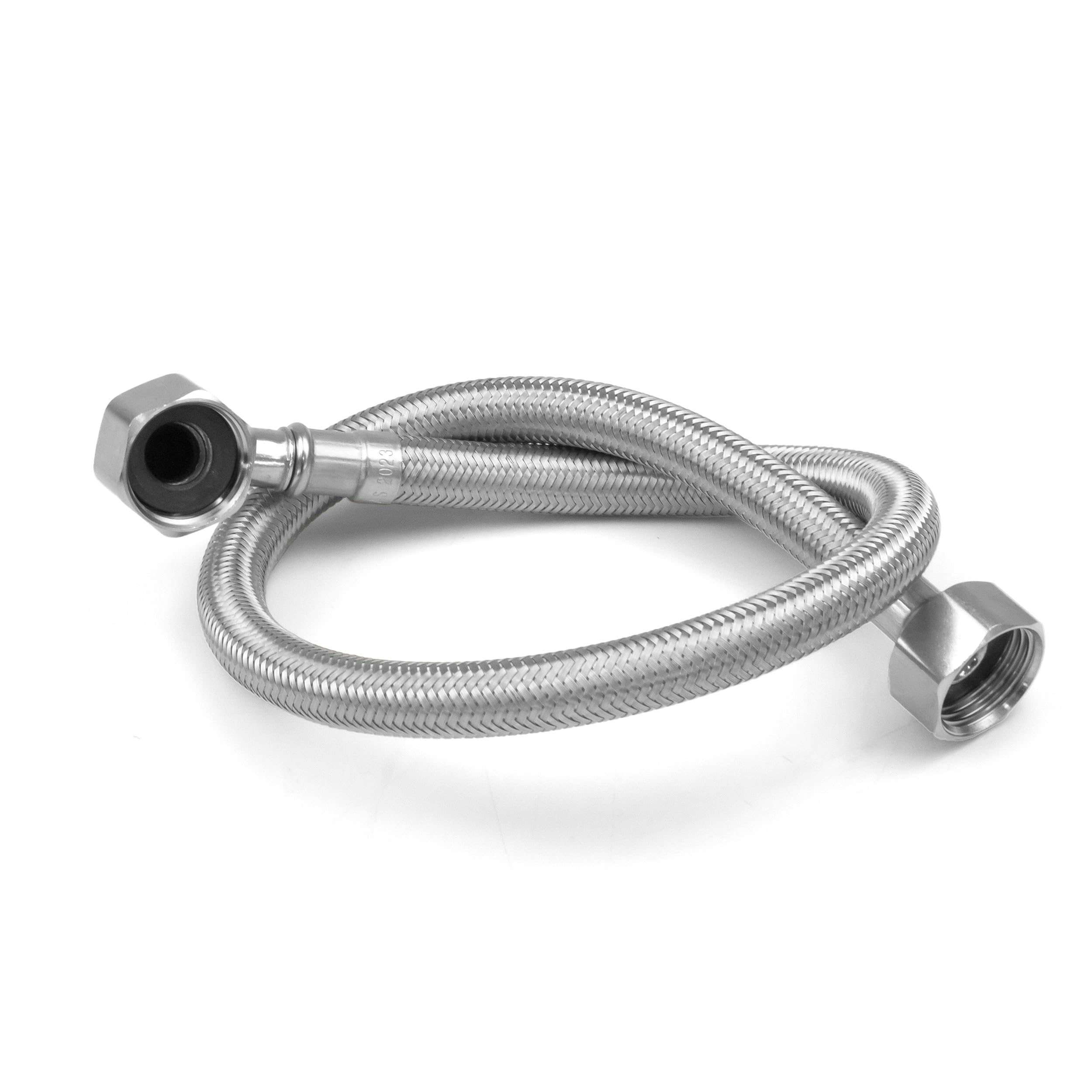 Xcel Home WRAS Approved Elbow 1/2 (90°) x 1/2 BSP x 500mm Flexible Pipe Connector | Flexi 304 Stainless Steel Braided Hose for Boilers Bathroom & Kitchen | 2 Sizes - Single Pipe | Plumbing Solution