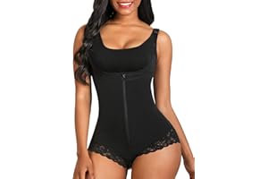 SHAPERX Women's Fajas Colombianas Shapewear Postpartum Tummy Control Body Shaper Butt Lifter Bodysuit