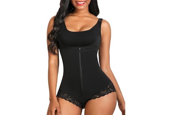 SHAPERX Shapewear for Women Waist Trainer Firm Tummy Control Fajas Bodysuit Open Bust Zipper Corset