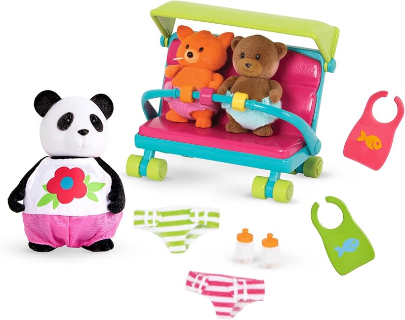 z Set baby sitter con passeggino doppio e 3 personaggi — foto 1 di 6