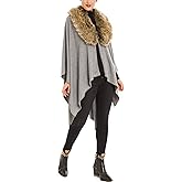 MIMOSITO Women's Shawl Wrap Poncho Ruana Cape Cardigan Sweater Open Front for Fall Winter
