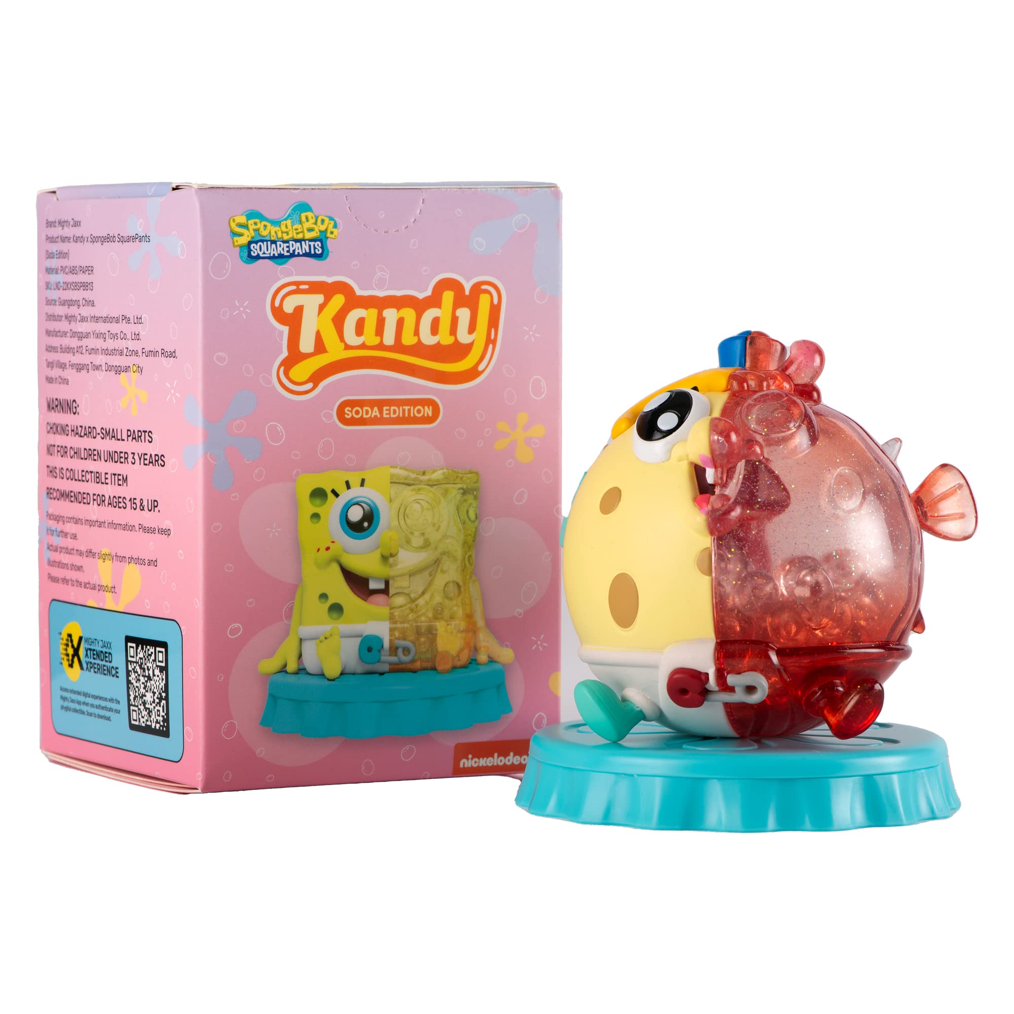 Mighty Jaxx Kandy X SpongeBob SquarePants (Soda Edition) | Blind Box Toy Collectible Figurines | One Pack - Contains One Random Figure (LND-22KXSBSPBB13)