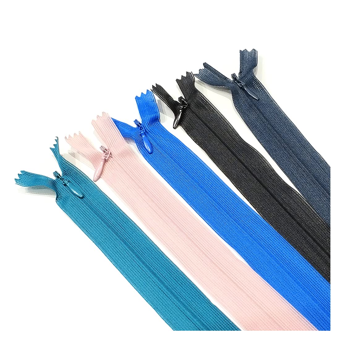Closed Invisible Zipper, 5 Sizes and 20 Colors #3, Fine Zipper, Elegant and Discreet for Sewing on Clothes, Dresses, Skirts, Sewing Zipper, (22cm 25pcs, assortment4)