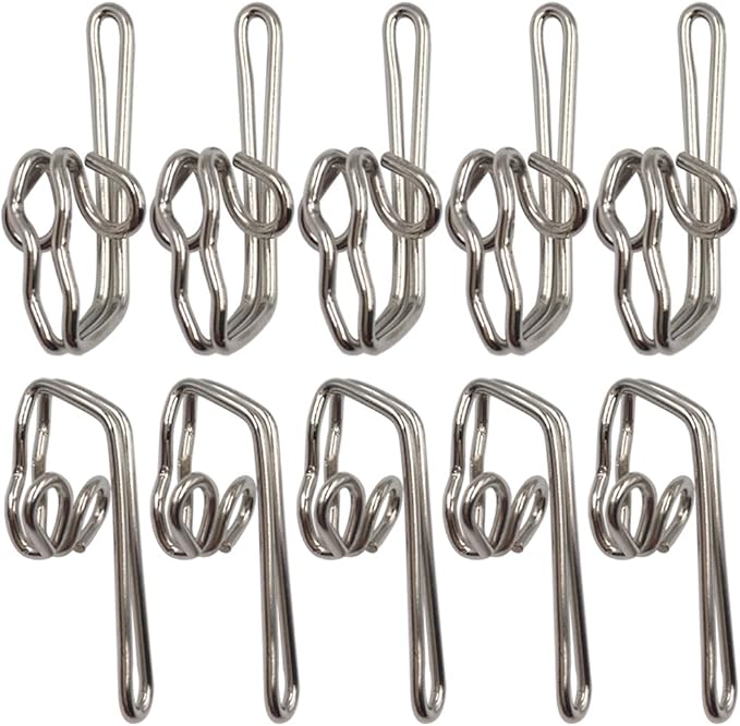 Ucatcher 100 Pack Metal Curtain Header Tape Drapery Hooks Silver