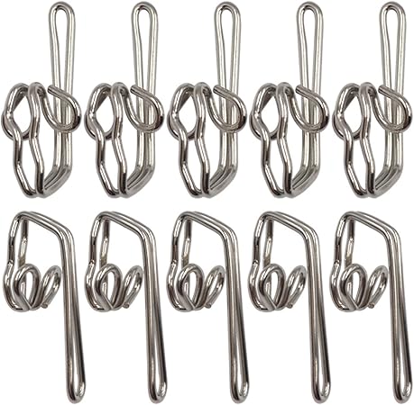Ucatcher 100 Pack Metal Curtain Header Tape Drapery Hooks Silver