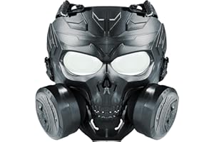 EVEBLESS Airsoft Mask, M50 Airsoft Protective Gas Mask, Full Face Eye Protection Skull Mask with Adjustable Strap for Tactical BB Outdoor Sport Game CS Shooting Movie, Cosplay Costume, Halloween Masquerade