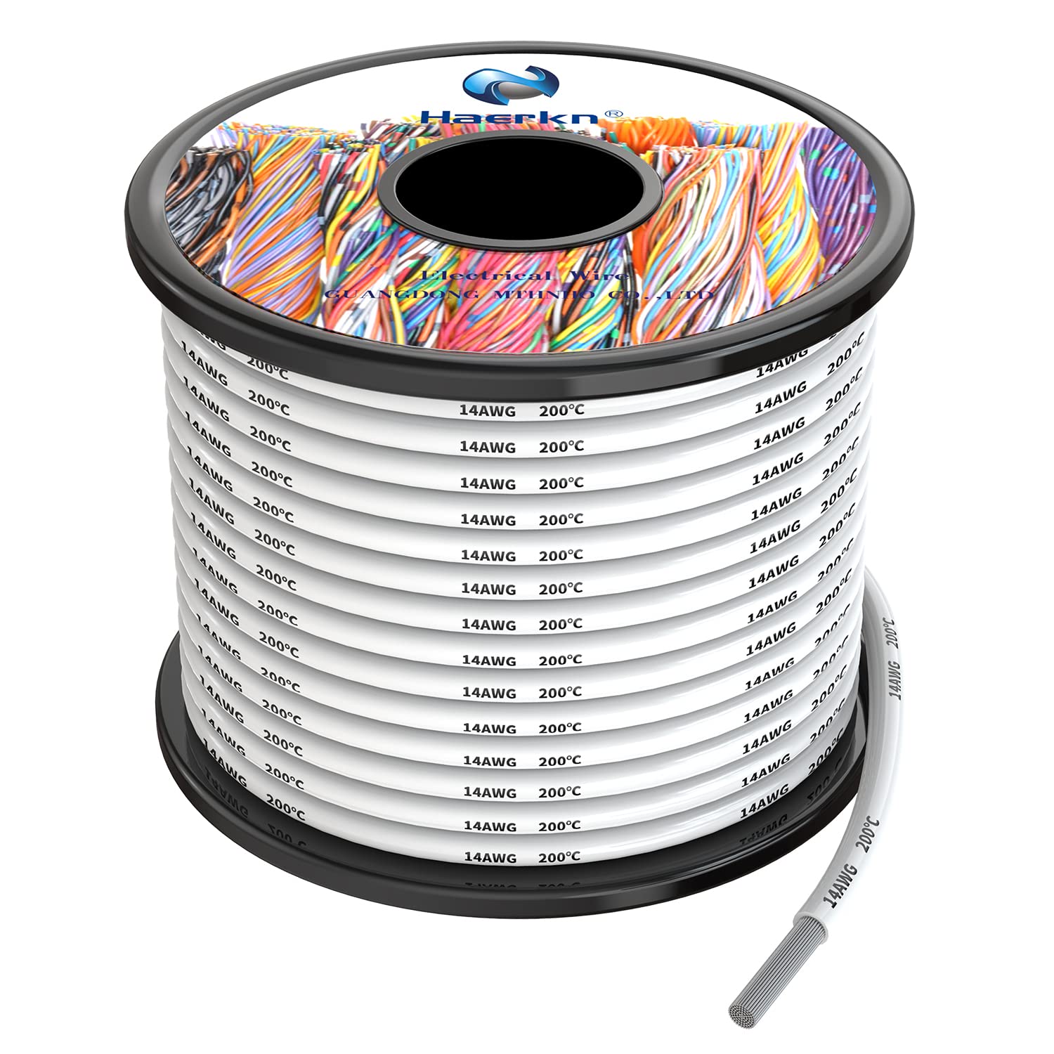 2.0mm² 14awg Silicone Electrical Wire Cable White 10Meters 14 Gauge Hookup Wires kit Stranded Tinned Copper Wire Flexible and Soft High Temperature Resistance