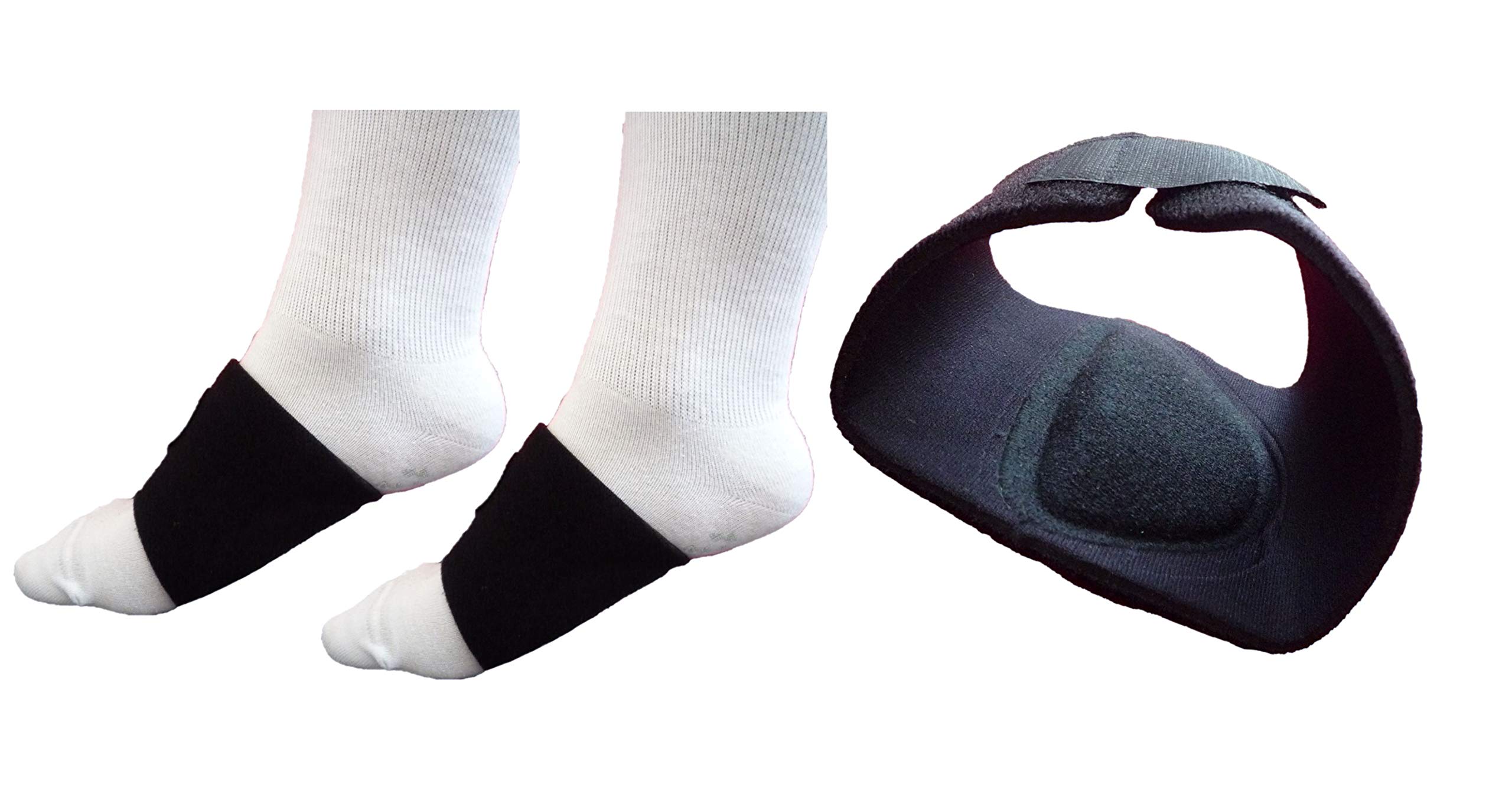 SturdyFoot Arch Support Foot Strap/Brace Foot Wedge Shoe Insert (One Pair) Black