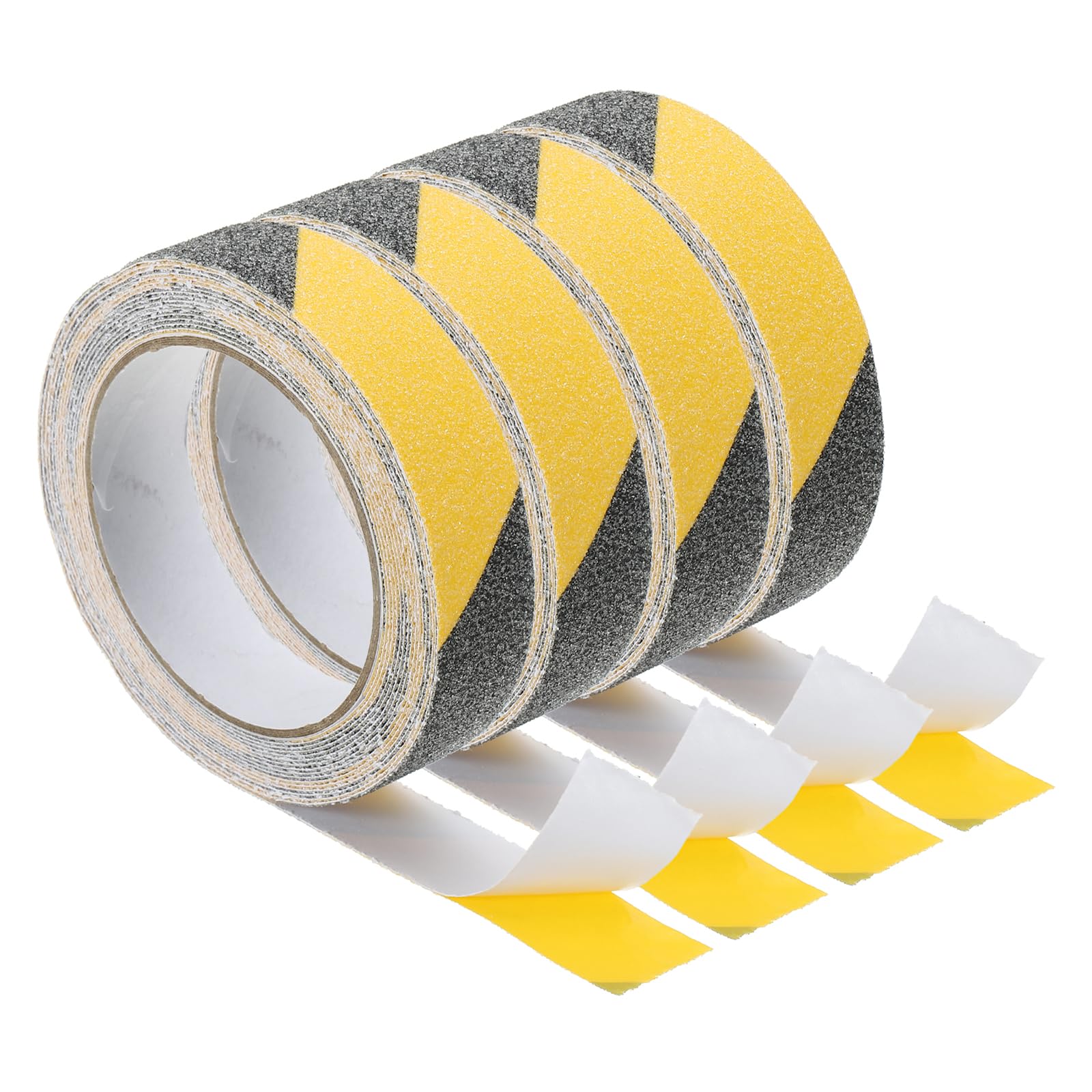 PATIKIL 1 Inch x 16 Ft Anti Slip Traction Tape, 4 Pack Non-Slip Grip Tape Non Skid Tread Safety Tape for Stairs Steps Scooter Deck, Yellow and Black