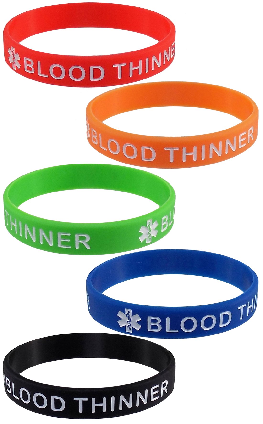 Max Petals 5 Pack - Blood THINNER Silicone Bracelet Wristbands