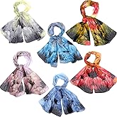 MAQUITA 6 Pcs Scarves for Women Lightweight Summer Floral Print Pattern Scarf for Women Dressy Long Thin Scarf Shawl