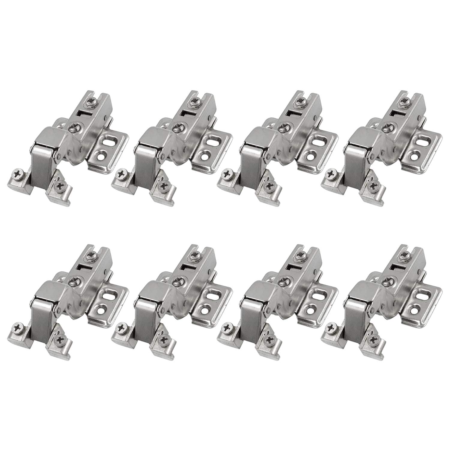 LOOTICH 95 Degree Inset Hinge for Aluminum Framed Doors Hinges with Hydraulic Damper for Kitchen Cabinet Cupboard Door Pack of 8