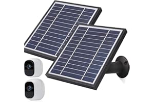 iTODOS Solar Panel Compatible with Arlo Pro and Arlo Pro2 Camera,11.8feet Power Cable and Adjustable Mount(2 Pack, Black)