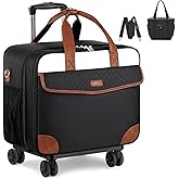 Rolling Laptop Bag, Rolling Briefcase for Women with Detachable Dolly 16 Inch Laptop Briefcase with Wheels with Teacher Tote