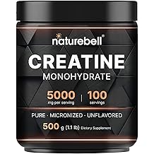 NatureBell Instant Creatine Monohydrate Powder 500 Grams, 5000mg Per Serving, Unflavored Micronized Creatine Powder - Pre Wor