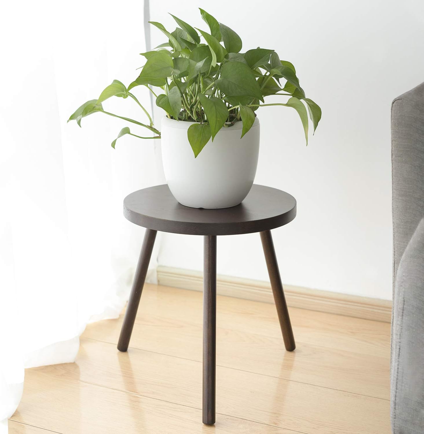TIMEYARD Mid Century Plant Stand, Indoor Tall Plant Stand Wood Planter Holder for Flower Pots, Small Round Side Table, Modern Home Decor (Planter Not Included) : Garden & Outdoor