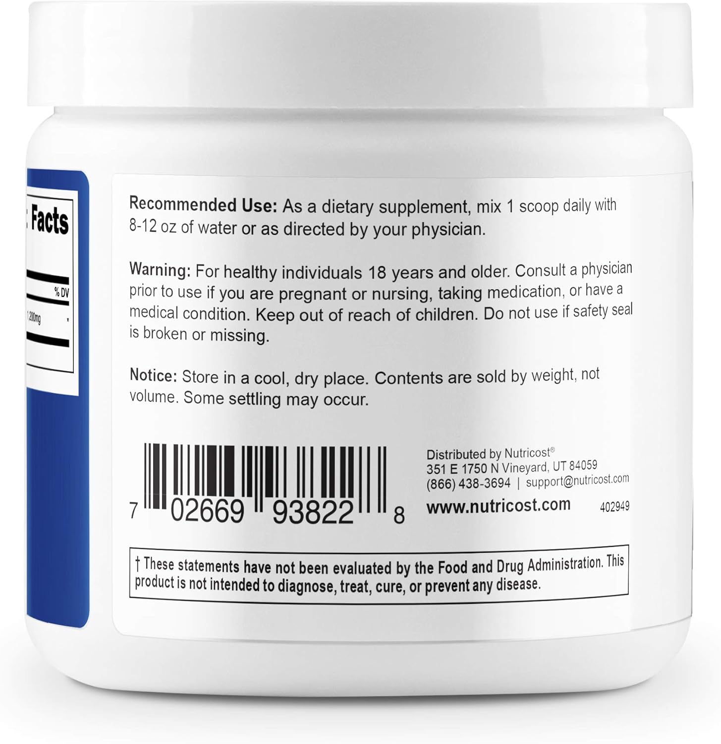 Nutricost N-Acetyl L-Cysteine (NAC) Powder 250 Grams - Vegan NAC, Non-GMO, 208 Servings: Health & Personal Care