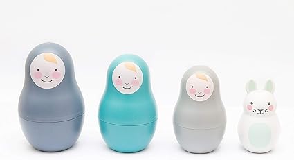 Rosa \u0026 Bo RBNBlue Nesting Dolls, Blue 