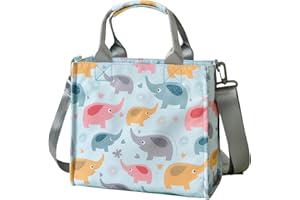 PHEBEN Small Diaper Bag Tote Waterproof Travel Mini Diaper Bag Multi-Function Baby Handbag Crossbody Purse(Blue Elephant)