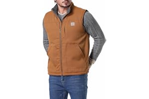 TUAOVA Men's Loose Fit Workwear Vest Fleece-Lined Durability Waterproof Mock-Neck Vest