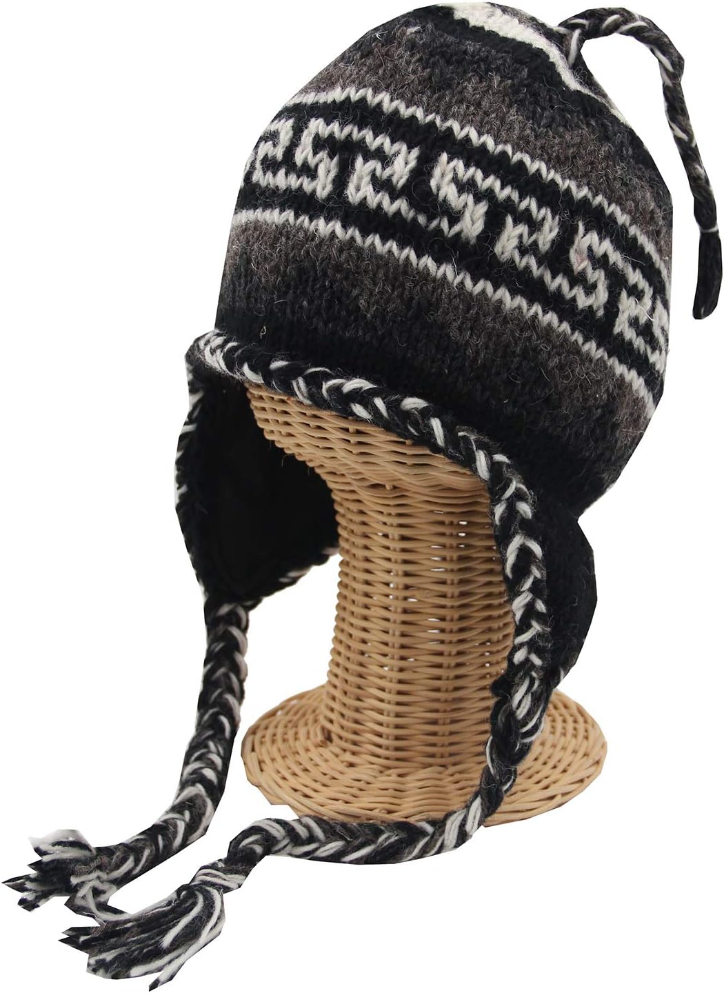 KayJayStyles Nepal Hand Knit Beanie Skull Ski Wool Fleeced Hat