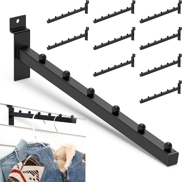 Wire Hat Display Rack For Slat Wall Or Grid Wall – Black Steel Holder For Multiple Hats