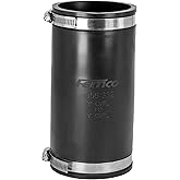 Fernco XL 1056-332 Flexible Pipe Coupling 3” – Extra-Long DWV Connector with Stainless Steel Clamps – Positive Seal for Cast 
