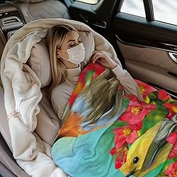 Jbofyee Spring Birds Blooming Flowers Throw
