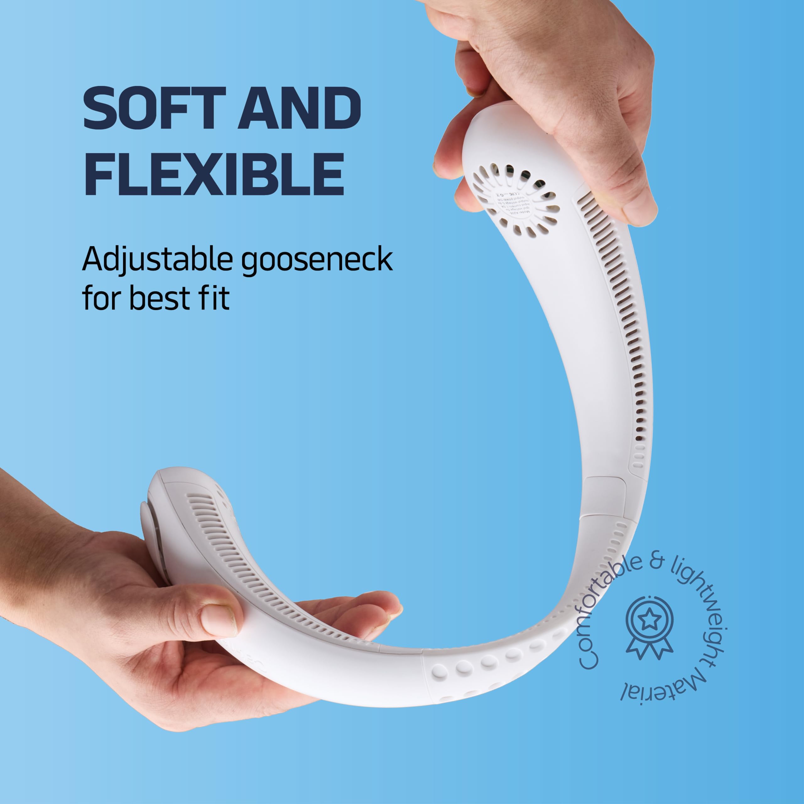 NEXAIR Portable Neck Fan - 3 Speed Rechargeable Bladeless Neck Fan, Adjustable Personal Neck Fan For Women & Men Modern Design, Great Cooling Fan For Travel, Outdoors & Sports