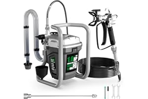 BAOTREE Airless Paint Sprayer, High-Pressure Electric Paint Spray Gun with Extension Rod, Thinning-Free Professional Painting Tool for Interior/Exterior Walls, Fences, Ceilings, Cabinets (Industrial Style)