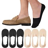 floconssy No Show Socks Men, Nylon Invisible Liner for Loafers Flats Boat | 6 Pairs Non Slip Low Cut Socks, Thin Silk Dress Footies,No See Hidden Socks,Mens No Show Socks Size 10-13 9-11