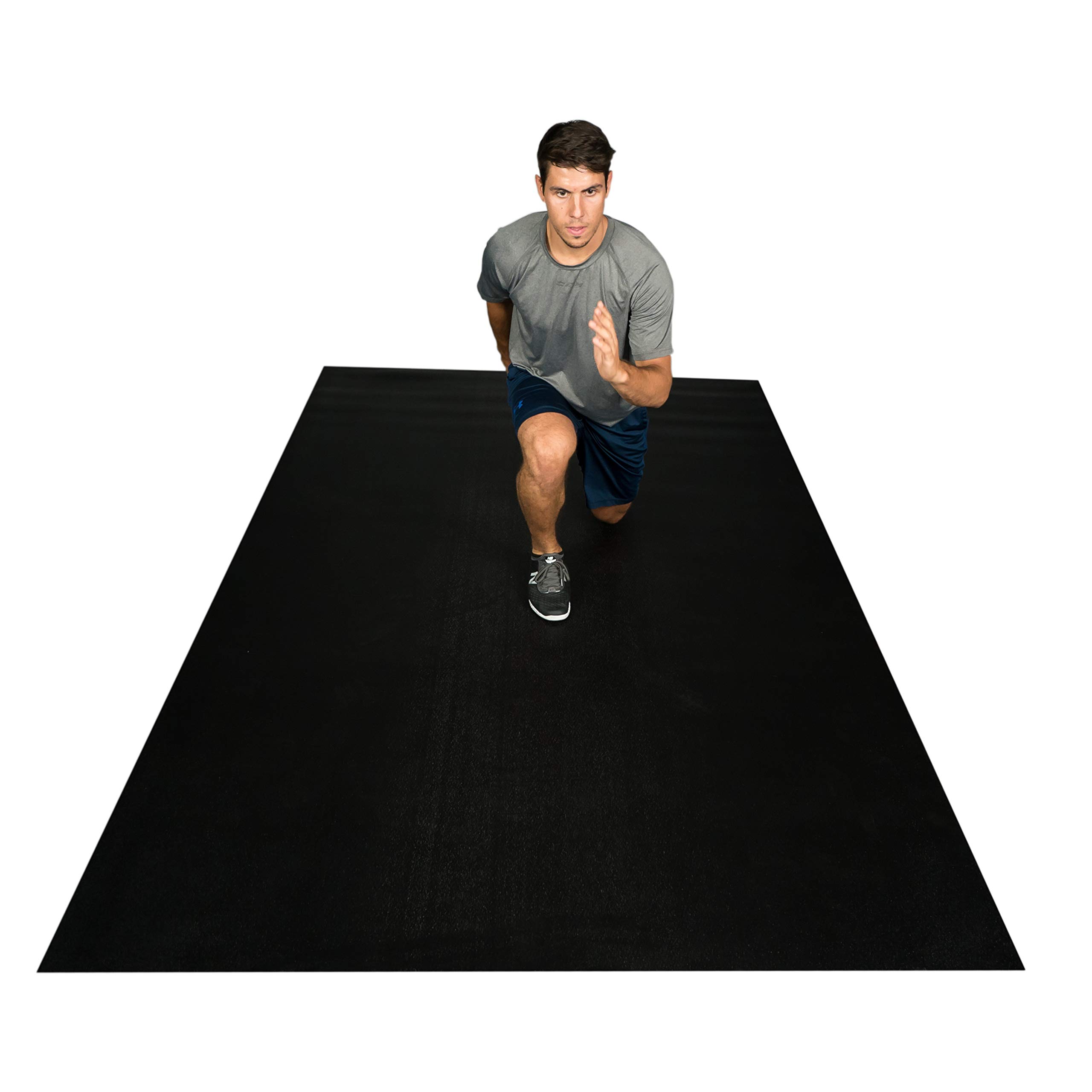 Square36 Large Exercise Mat 12 Ft x 6 Ft x 7mm (144" x 72") Extra Thick Non Slip Workout Mats Exercise Fitness Equipment Mat. Designed for Use with Or Without Shoes. Ideal for Home Gym Flooring