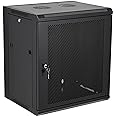 Tedgetal 12U Wall Mount Server Cabinet Network Rack Vented Enclosure Locking Door