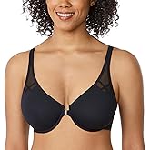 DELIMIRA Women's Front Closure Racerback Bras Plus Size Full Coverage Supportive Underwire Plunge Unlined Bra