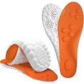 Steppers Insoles for Men & Women – Cloud-Feel Memory Foam Inserts with Arch Support, Trim-to-Fit Design for All-Day Comfort at Work & Running – Orange & Grey (Yellow, 265-285mm|W 9.5-11.5|M 8.5-10.5)
